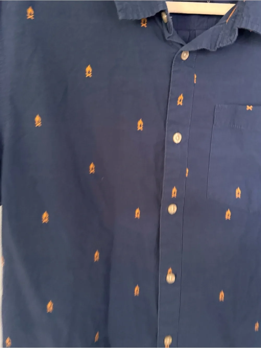 The North Face Button Up Shirt Men's XS Navy Campfire Short Sleeve Outdoor